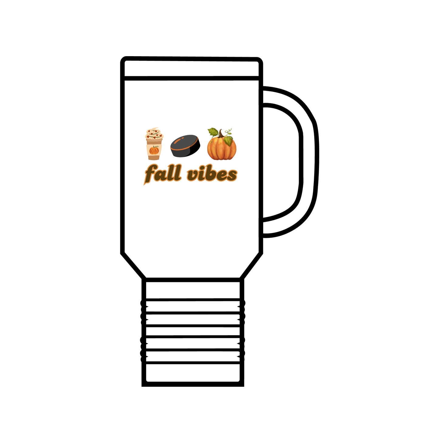 Fall Vibes Hockey Pumpkin Spiced Latte Insulated Travel Mug, 40oz