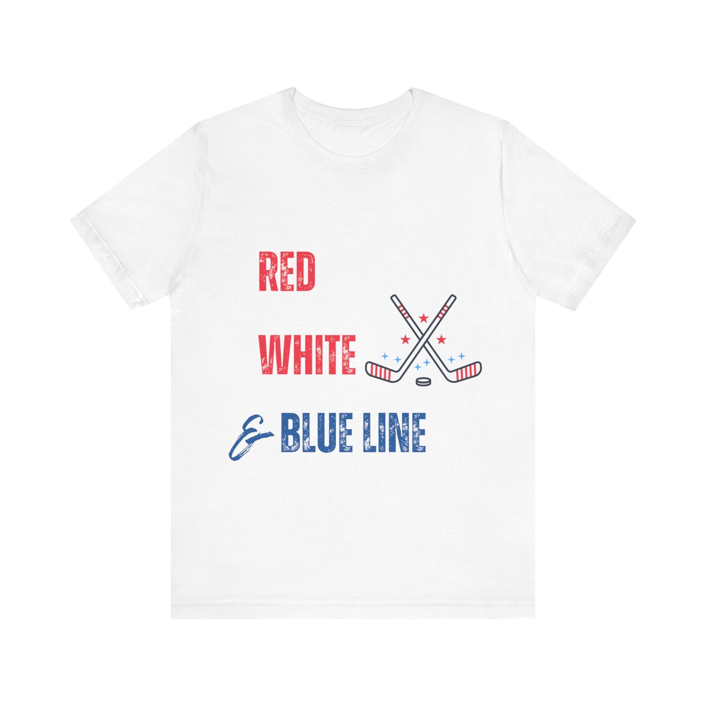 Red White And Blue Line Men's Hockey T-Shirt