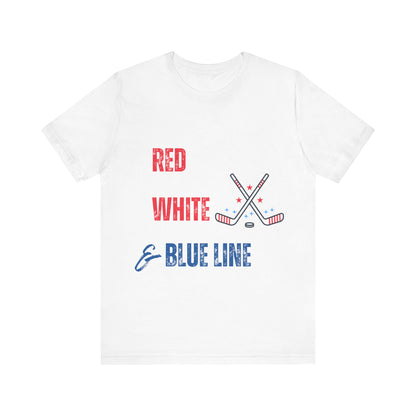 Red White And Blue Line Men's Hockey T-Shirt