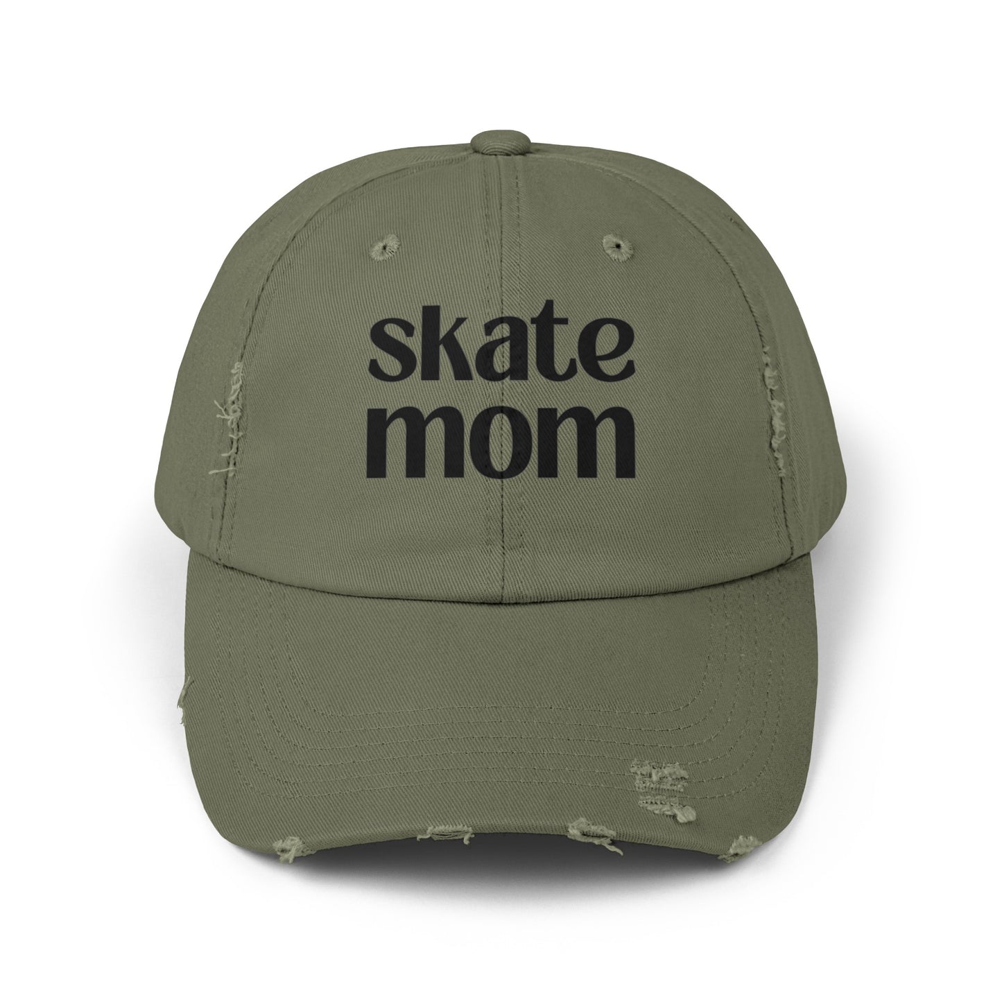 Hockey Figure Skating Skate Mom Distressed Cap