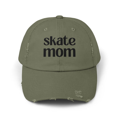 Hockey Figure Skating Skate Mom Distressed Cap
