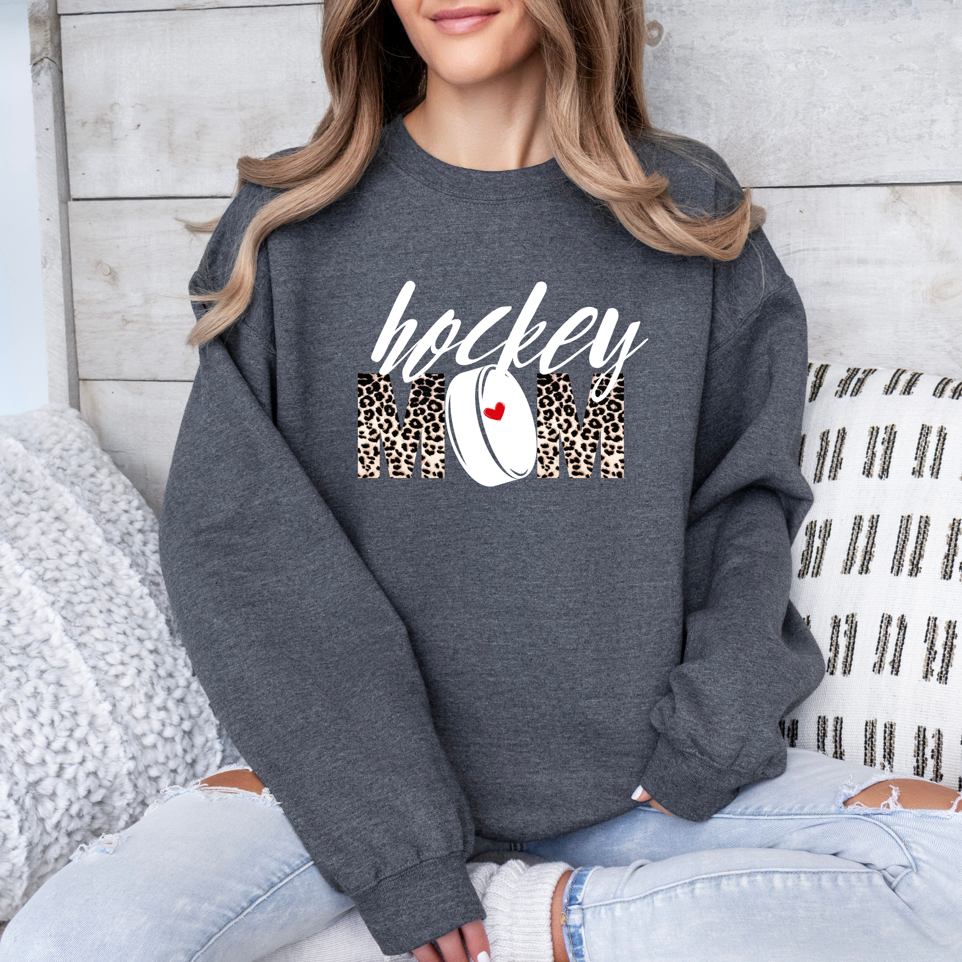 Hockey Mom Crewneck Sweatshirt | Hockey Crewneck Sweatshirt|Ice Chirps