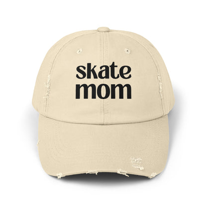 Hockey Figure Skating Skate Mom Distressed Cap