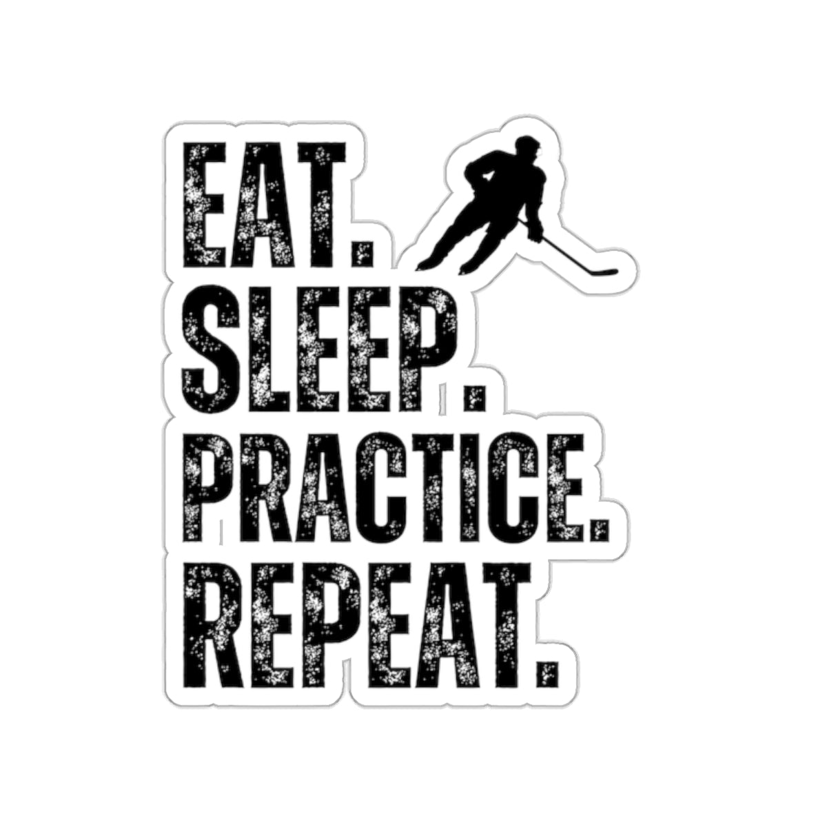 Eat Sleep Hockey Repeat Hockey Player Sticker