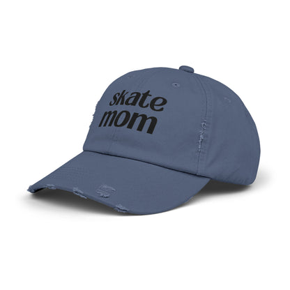 Hockey Figure Skating Skate Mom Distressed Cap