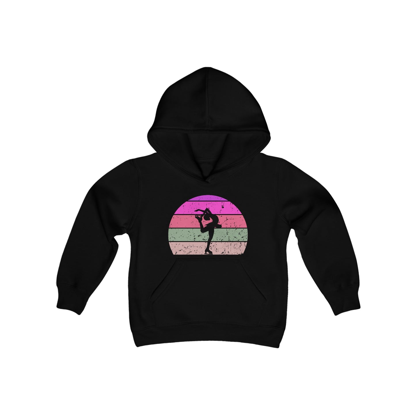 Youth Figure Skating Figure Skater Silhouette Sunset Hoodie
