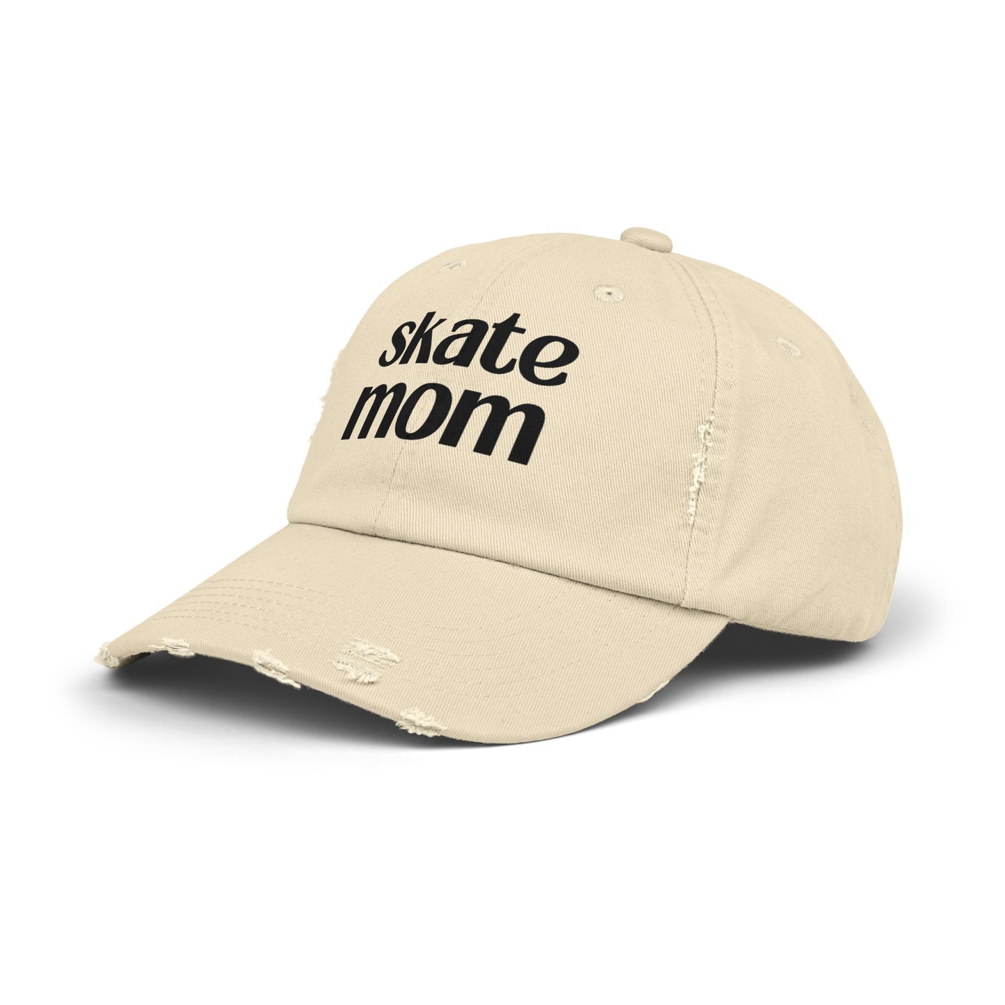 Hockey Figure Skating Skate Mom Distressed Cap