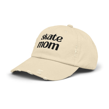 Hockey Figure Skating Skate Mom Distressed Cap