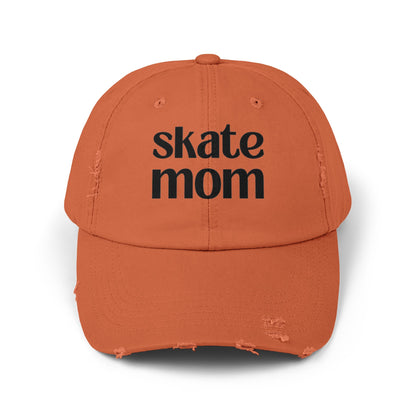 Hockey Figure Skating Skate Mom Distressed Cap