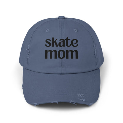 Hockey Figure Skating Skate Mom Distressed Cap