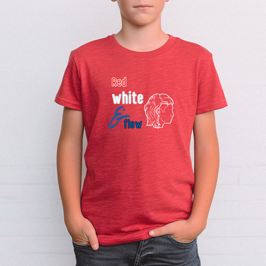 Red White and Flow Kids 4th of July Shirt