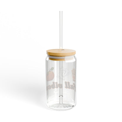 16oz Figure Skating Sipper Glass – Fall Vibes Design, Perfect Gift for Skating Fans