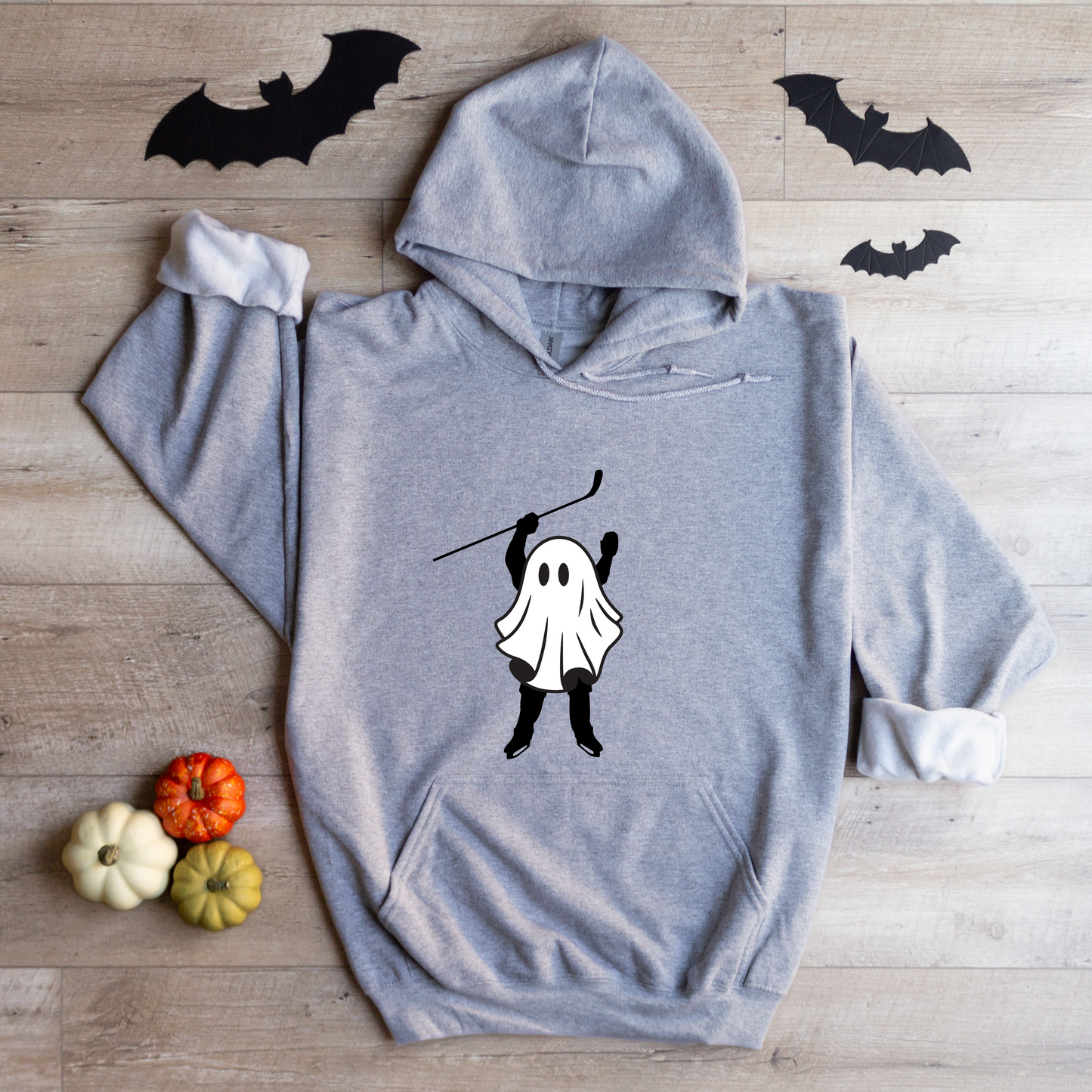 Youth Hocky Player Ghost Halloween Hoodie