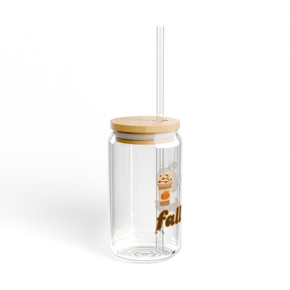 16oz Figure Skating Sipper Glass – Fall Vibes Design, Perfect Gift for Skating Fans