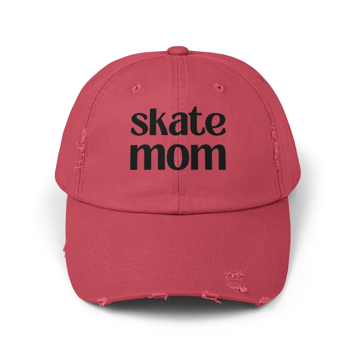 Hockey Figure Skating Skate Mom Distressed Cap