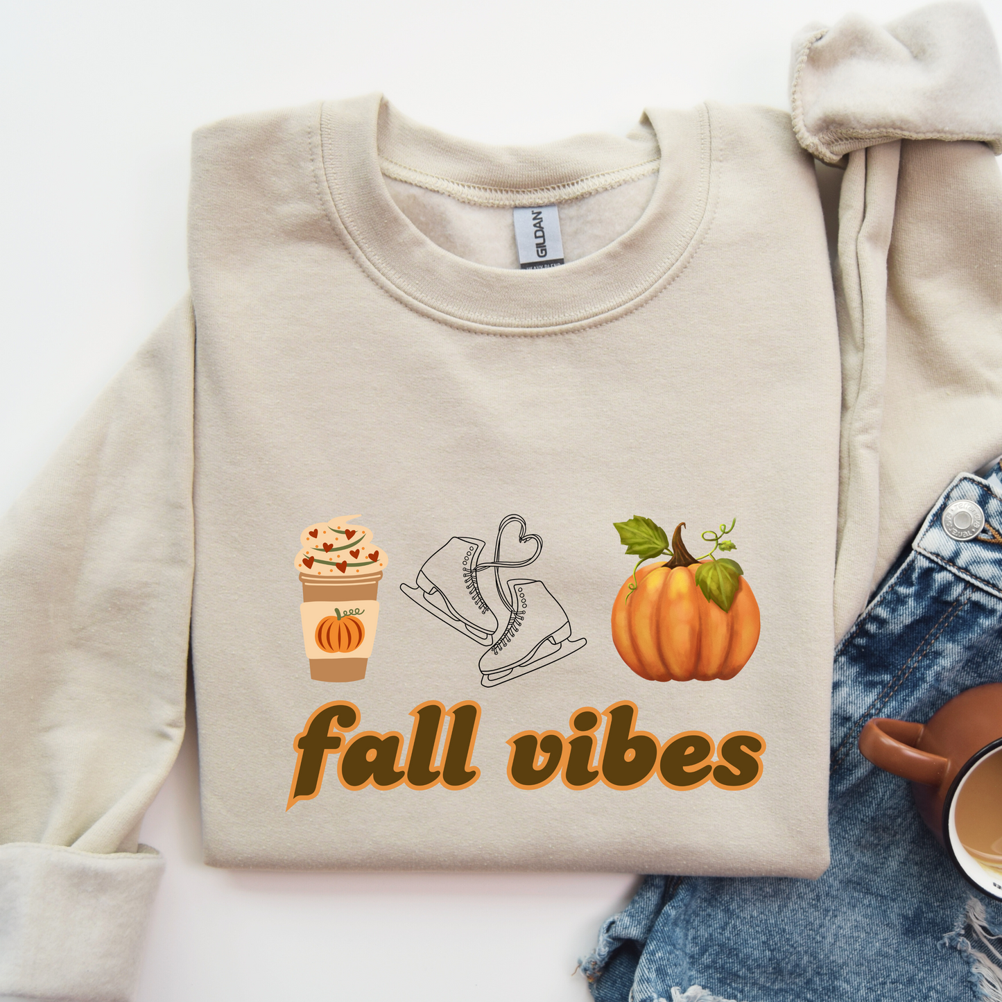 Fall Vibes Figure Skating Crewneck Sweatshirt