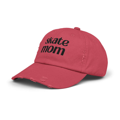 Hockey Figure Skating Skate Mom Distressed Cap