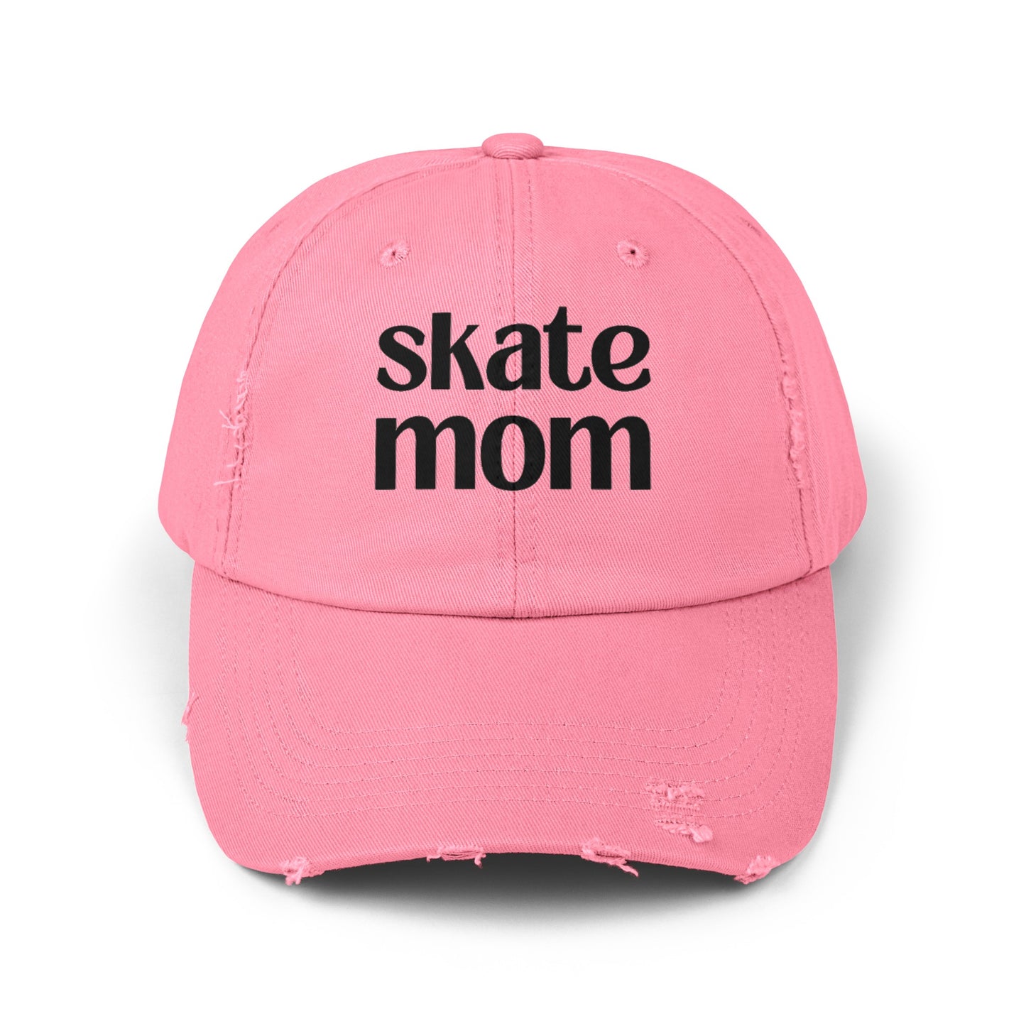 Hockey Figure Skating Skate Mom Distressed Cap