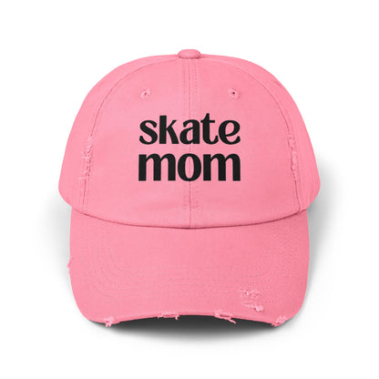 Hockey Figure Skating Skate Mom Distressed Cap
