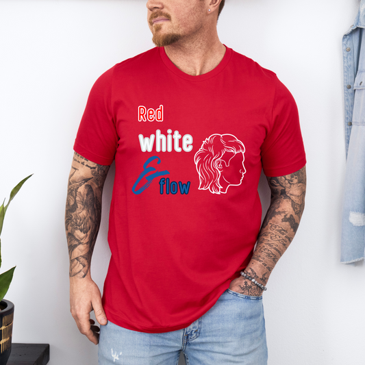 Red White And Flow Men's Funny Hockey T-Shirt