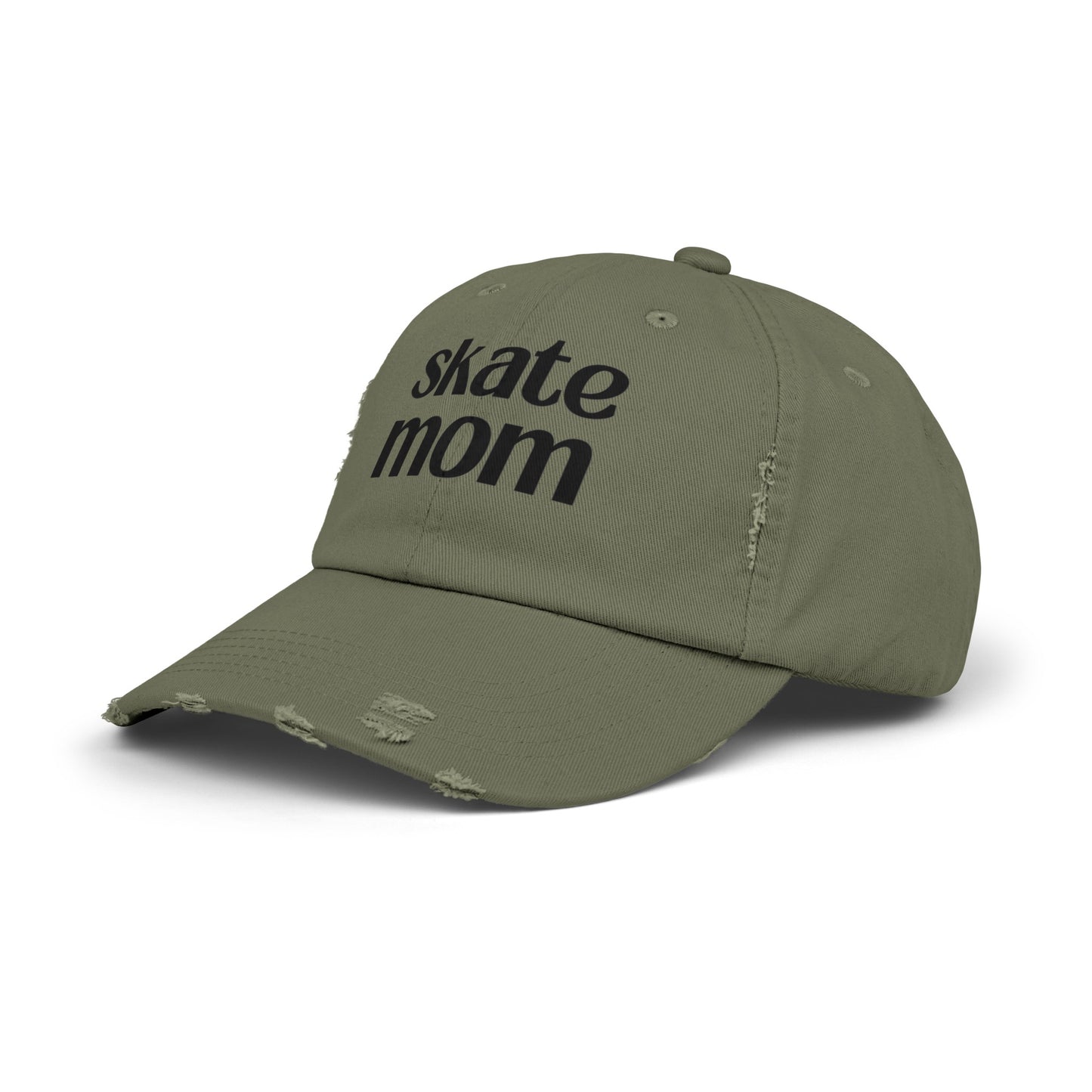 Hockey Figure Skating Skate Mom Distressed Cap