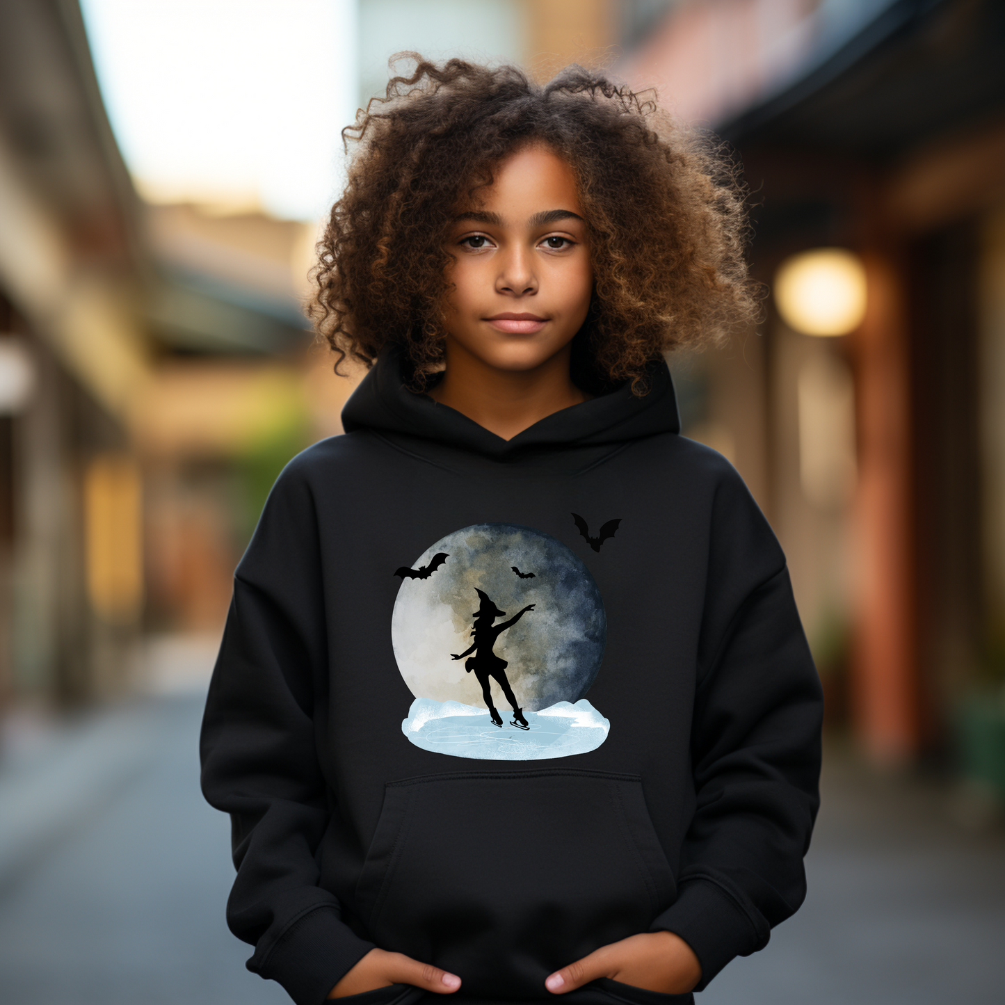 Figure Skating Witch Halloween Hoodie