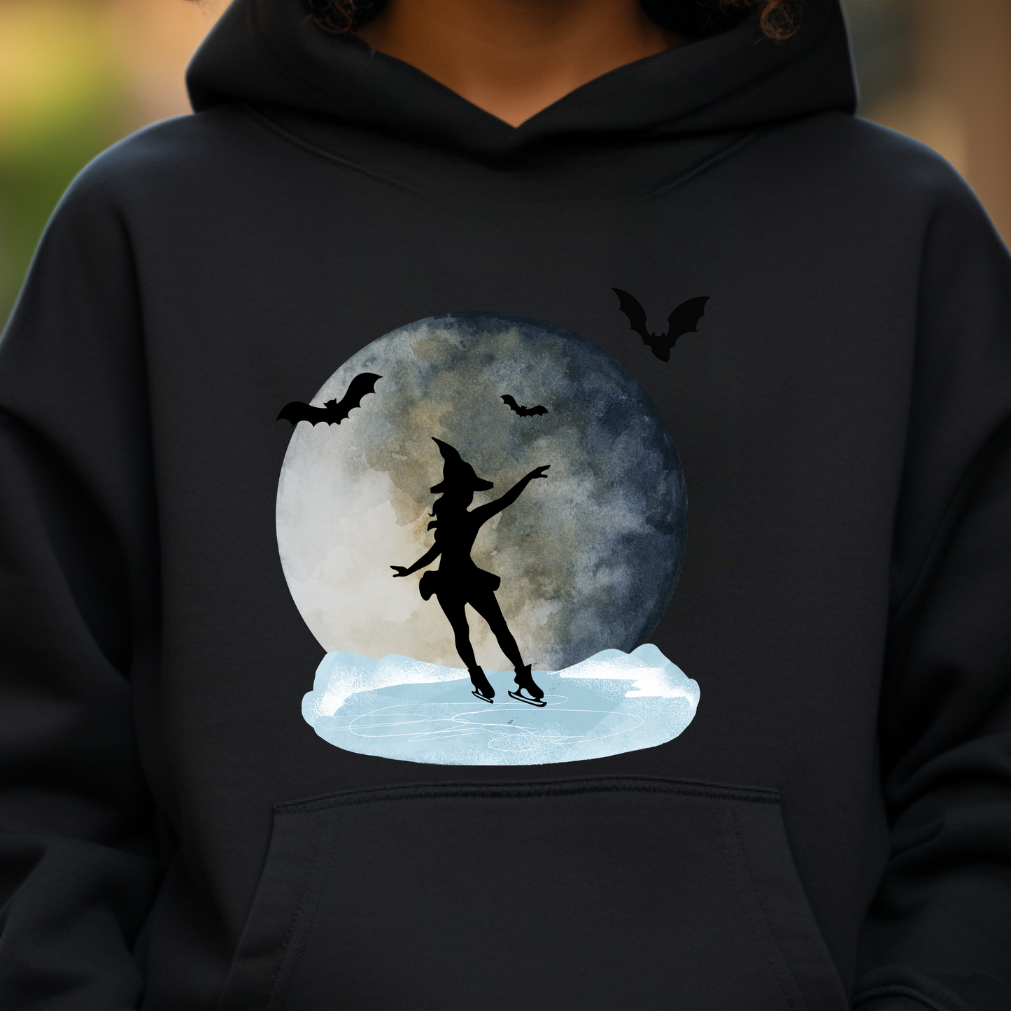 Figure Skating Witch Halloween Hoodie