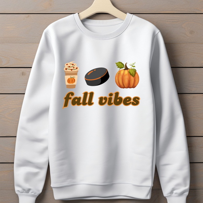 Fall Vibes Hockey Mom Crewneck Sweatshirt
