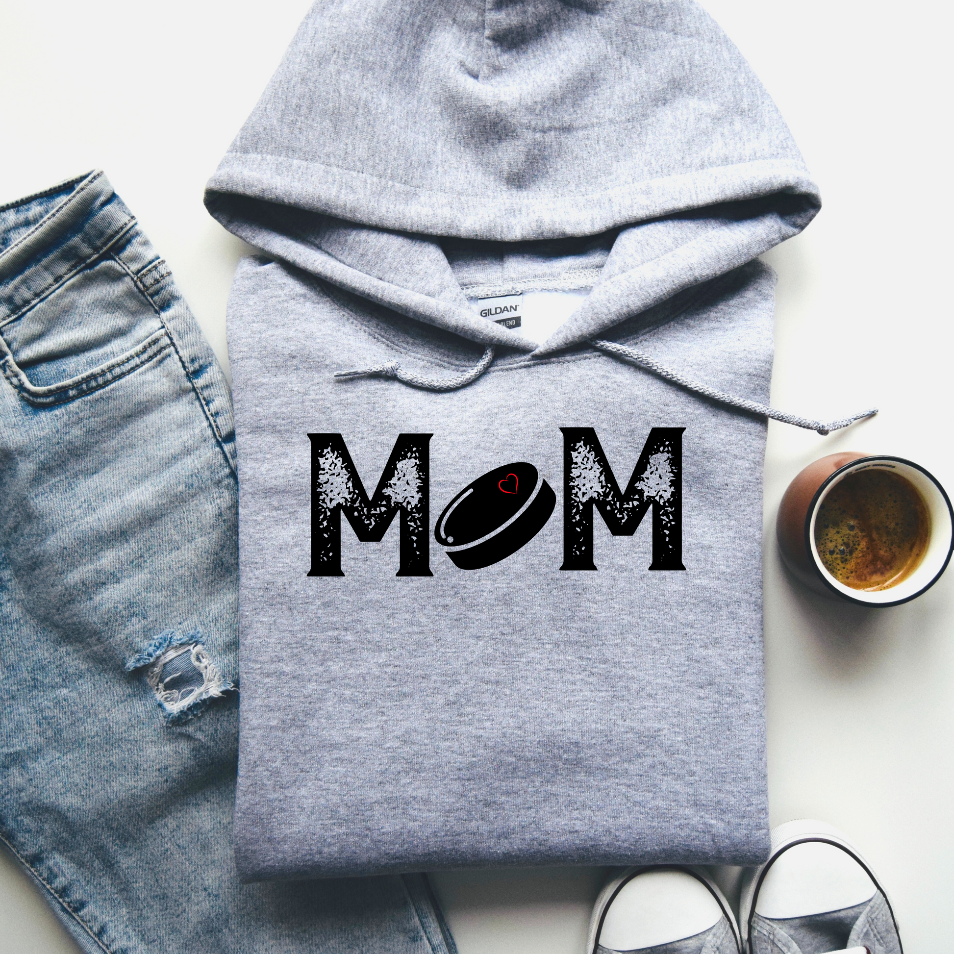 Hockey Mom Puck Heart Hoodie | Puck Heart Hoodie | Ice Chirps
